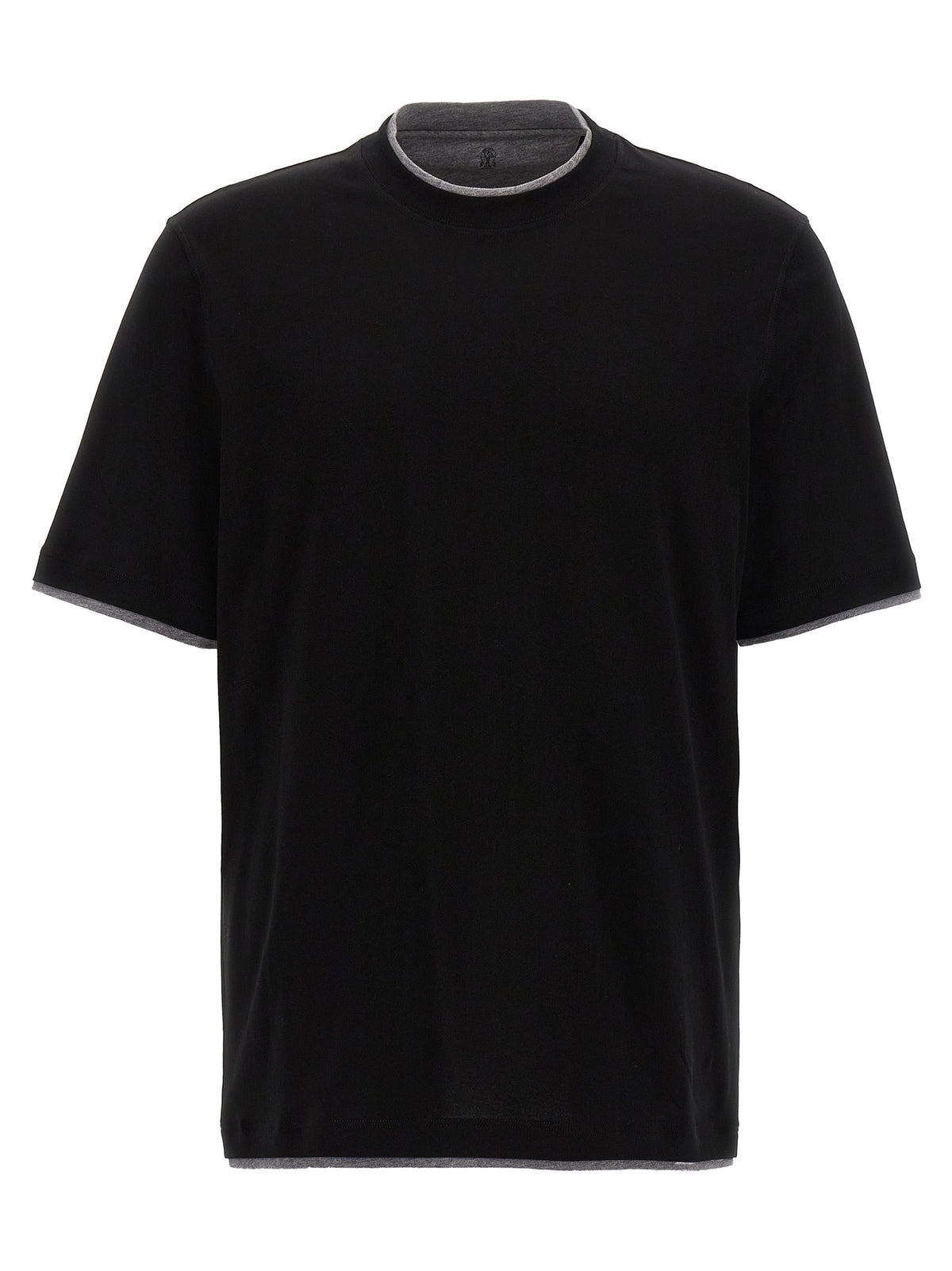 Brunello Cucinelli Black Cotton T-Shirt