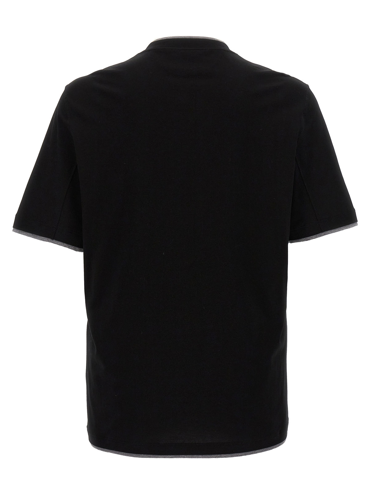 Brunello Cucinelli Black Cotton T-Shirt