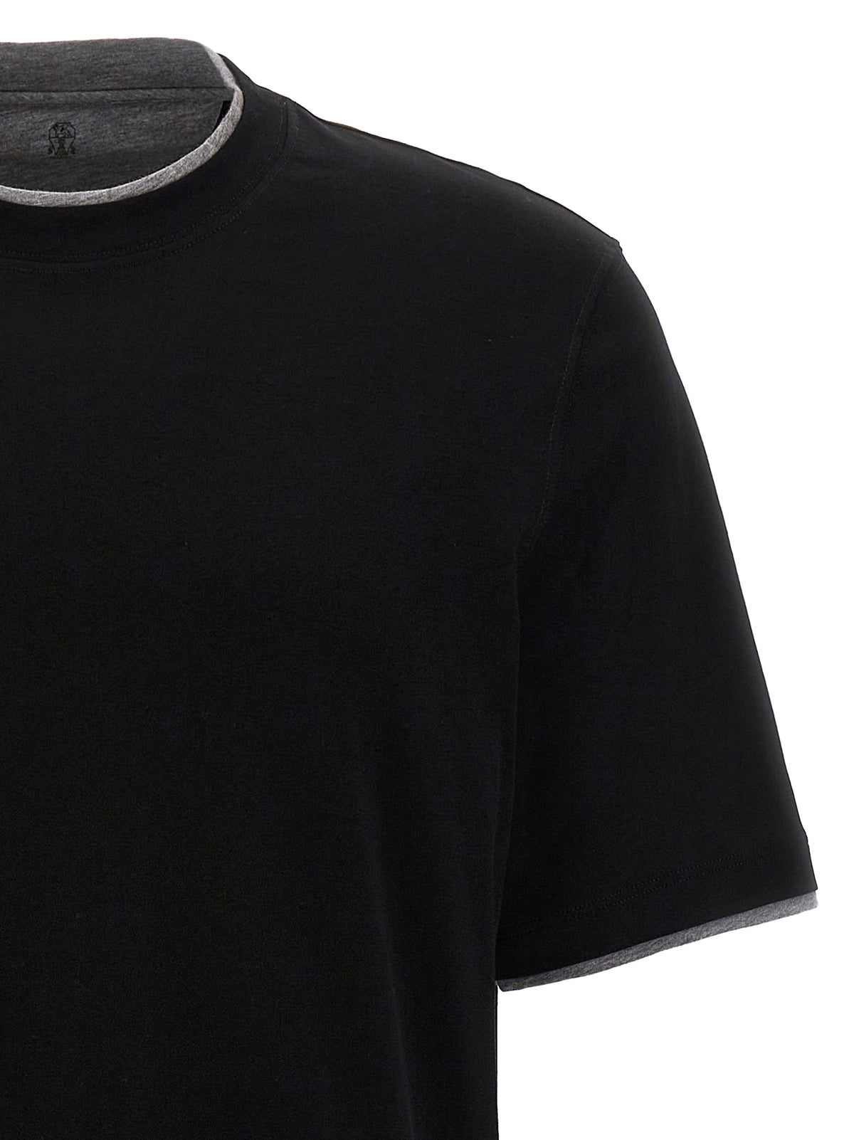 Brunello Cucinelli Black Cotton T-Shirt