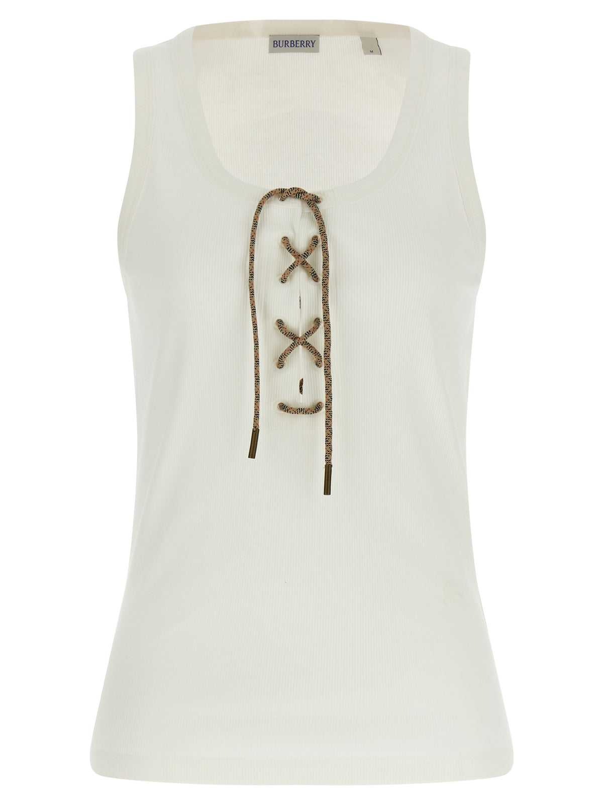 Burberry White Cotton Tank Tops