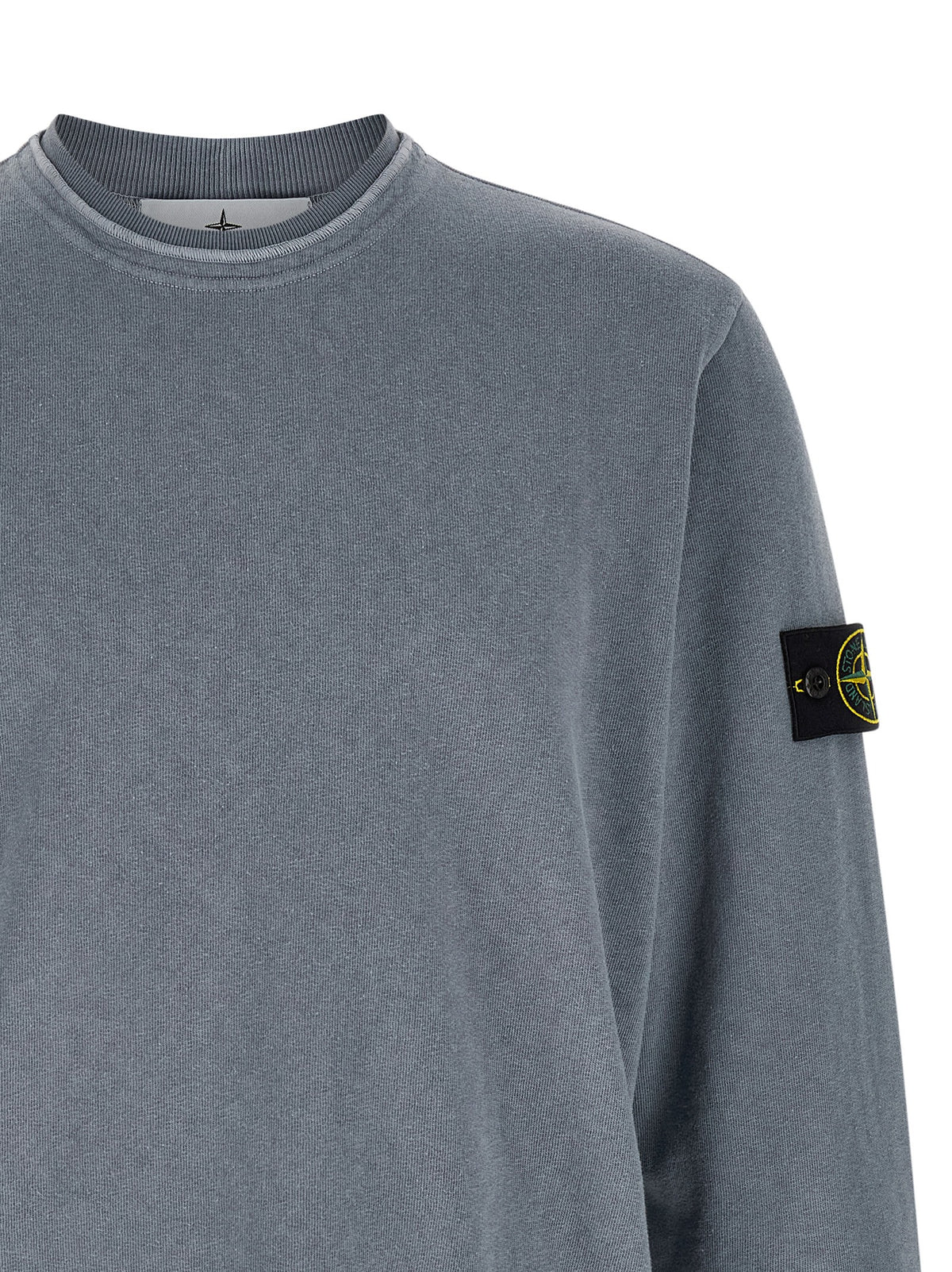 Stone Island Blue Cotton Sweatshirt