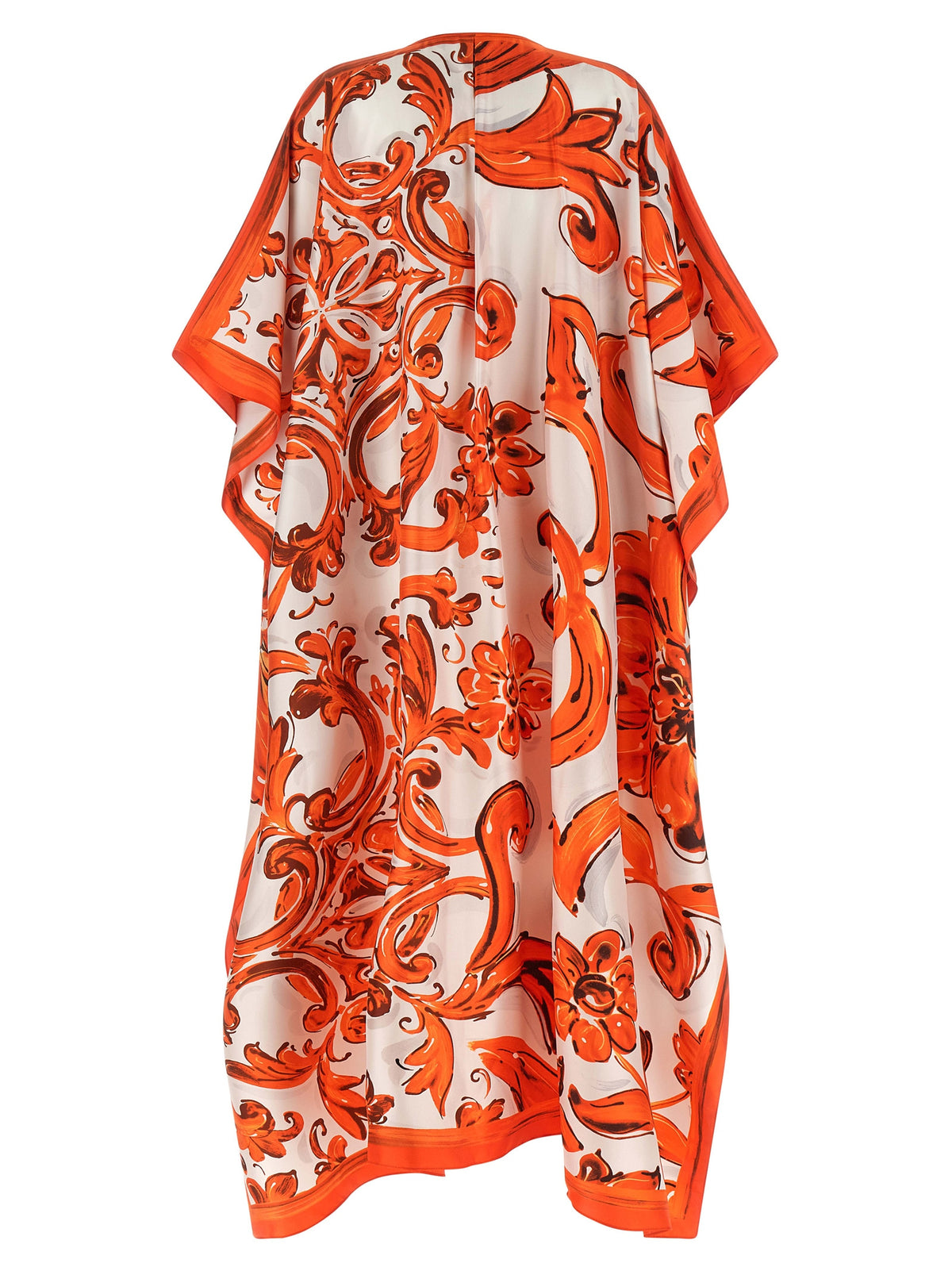 Dolce & Gabbana Orange Silk Long Dress