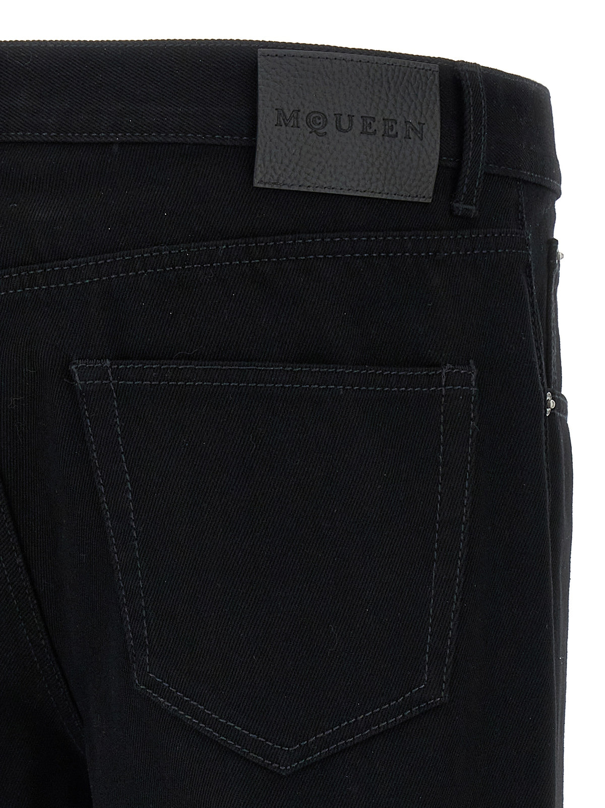 Alexander McQueen Black Cotton Straight-Leg Jeans