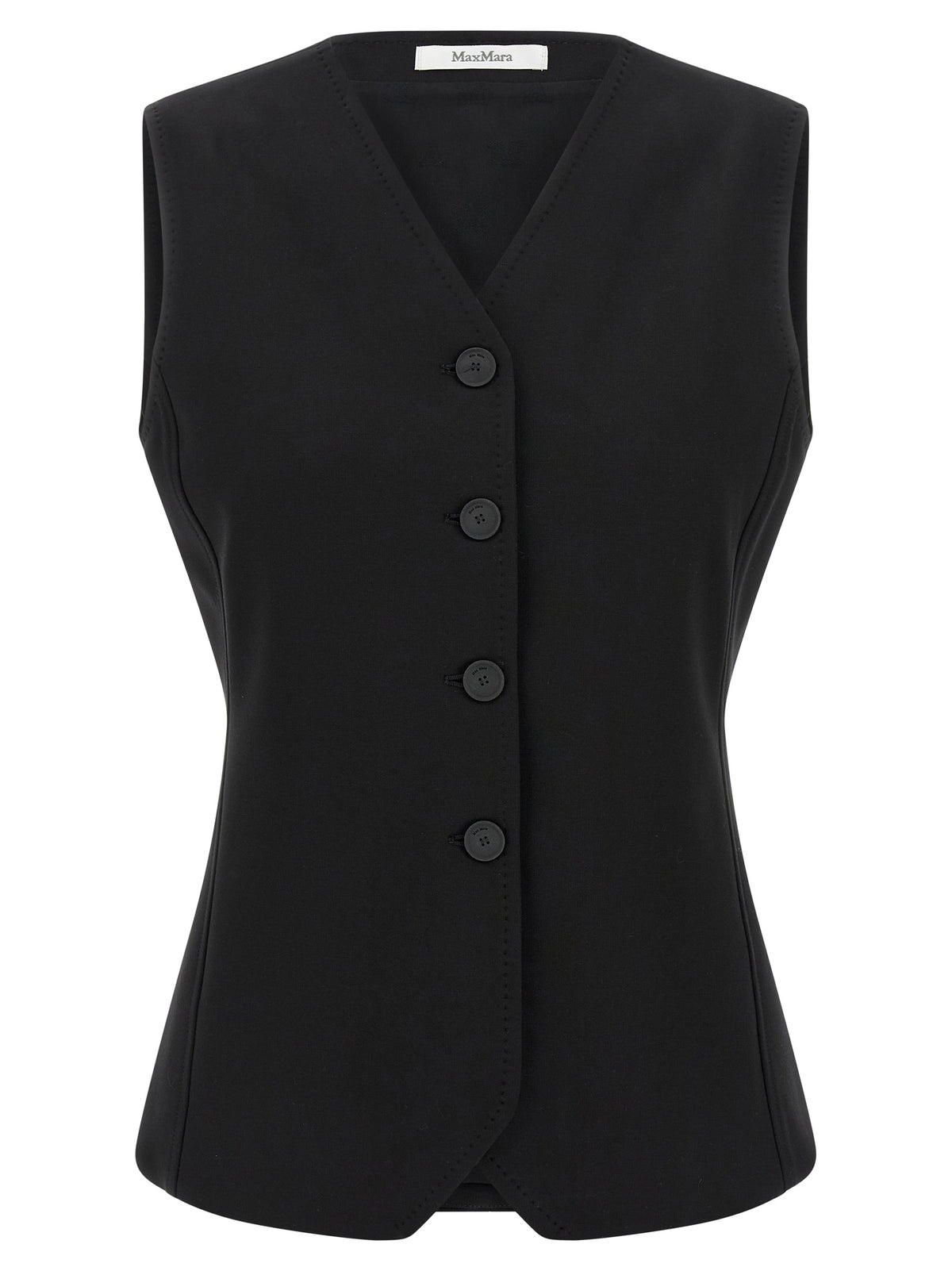Max Mara Black Viscose Sleeveless Jacket