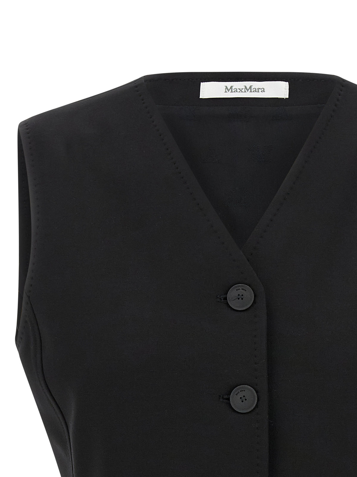 Max Mara Black Viscose Sleeveless Jacket