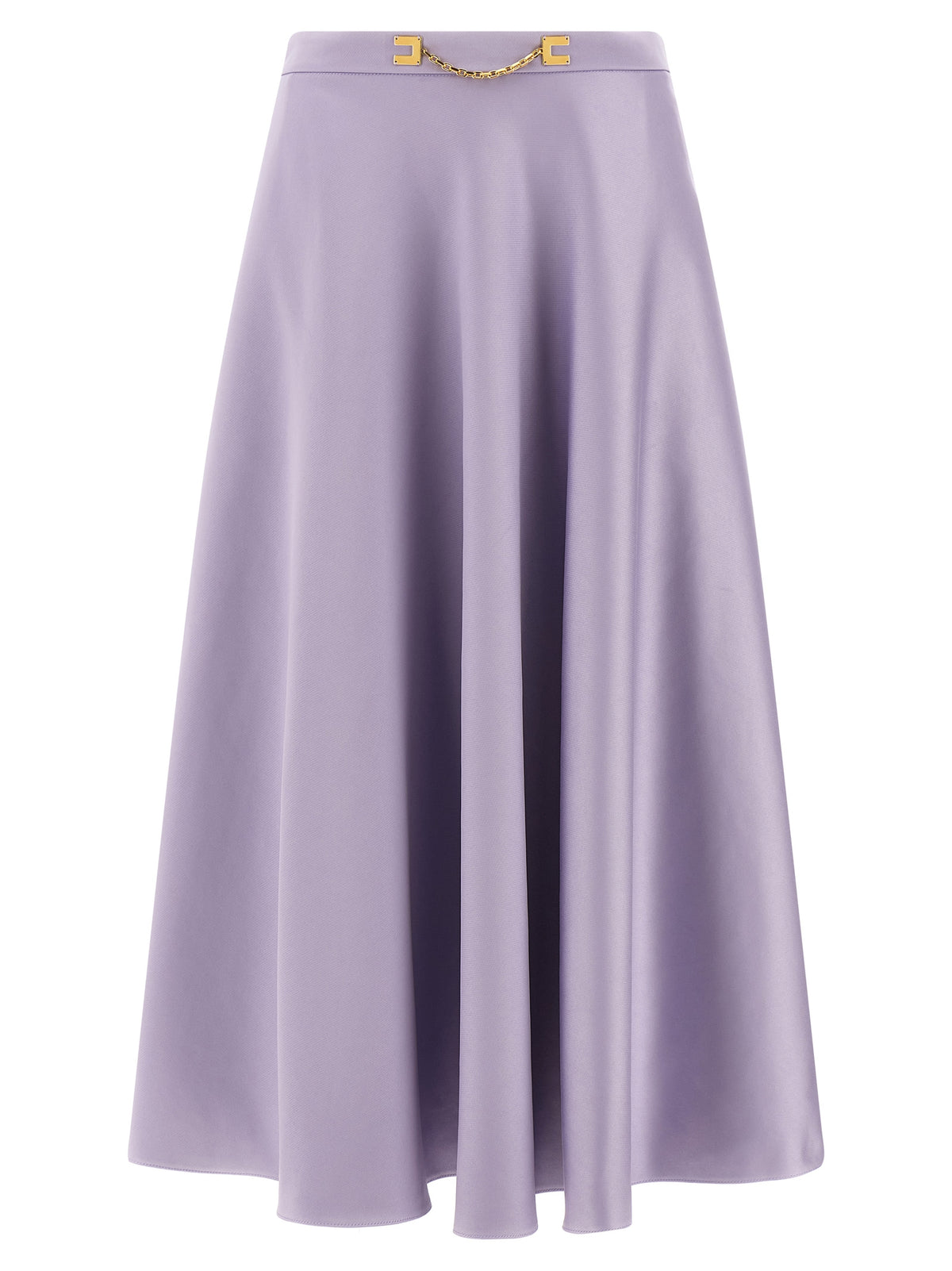 Elisabetta Franchi Purple Polyester Midi Skirt