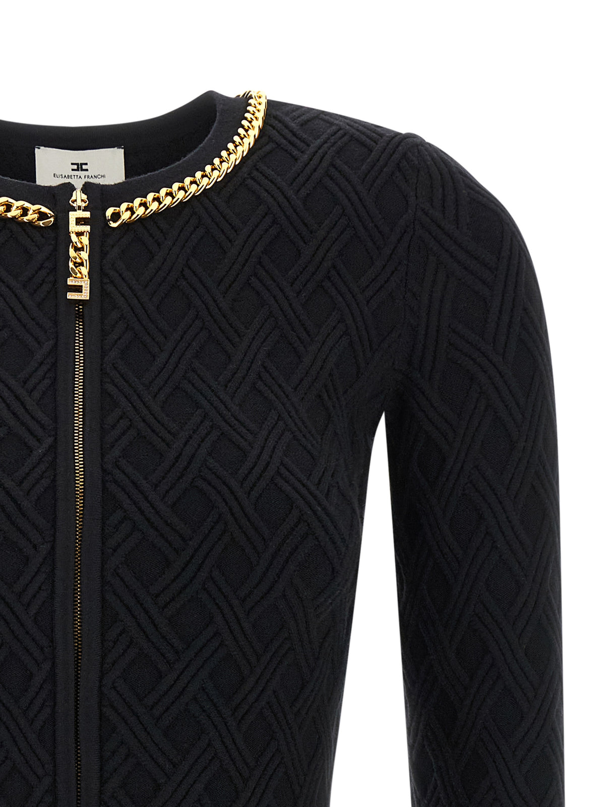 Elisabetta Franchi Black Viscose Cardigan