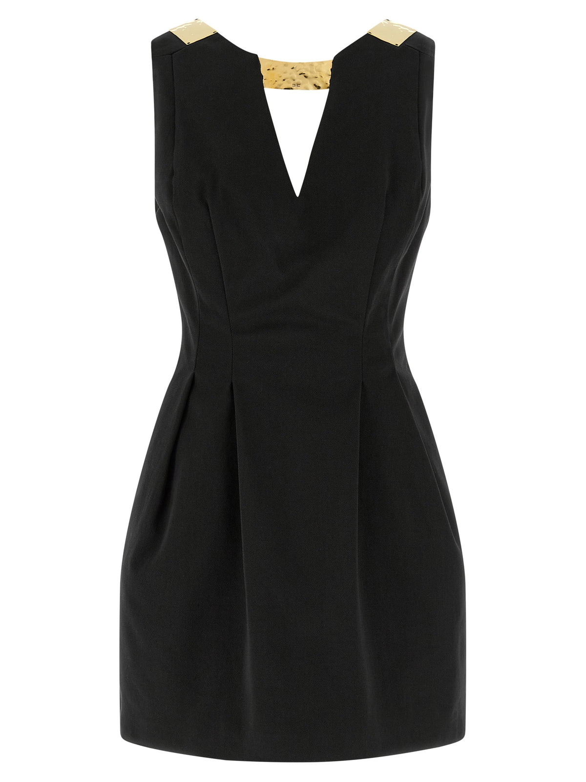 Elisabetta Franchi Black Cotton Short Dress