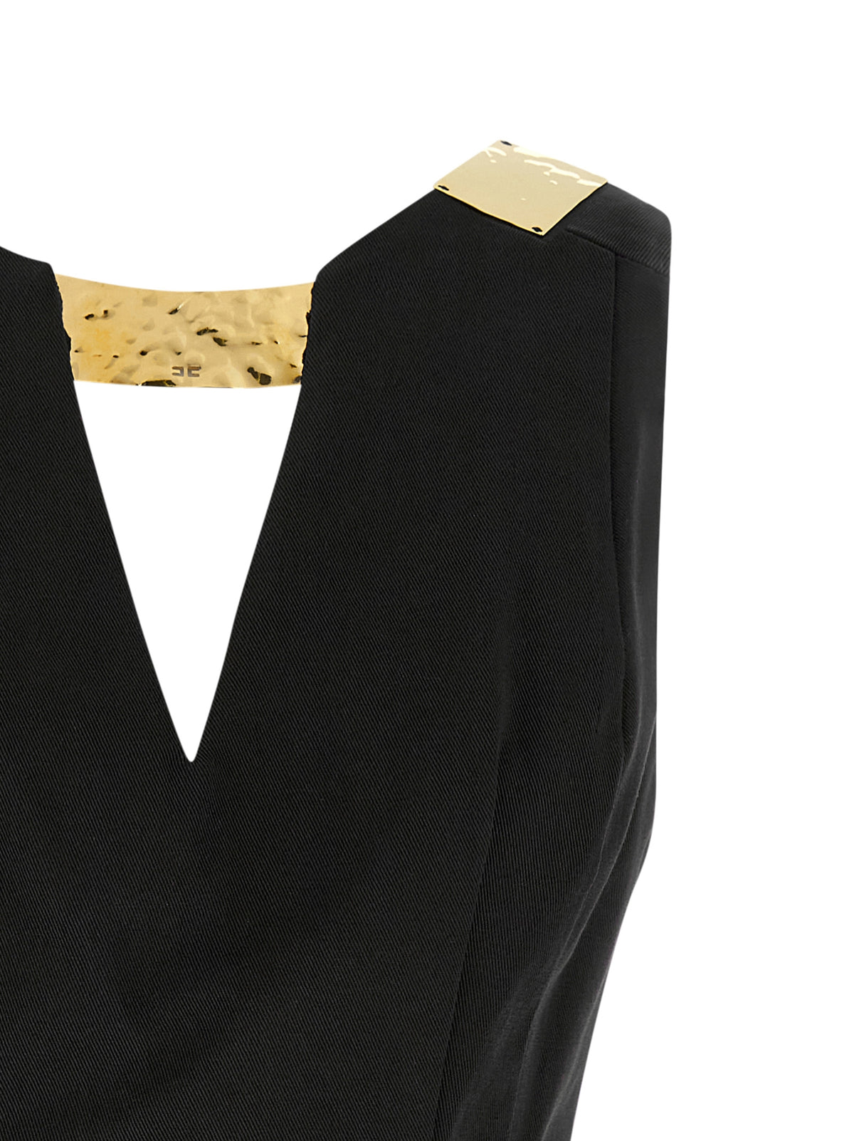 Elisabetta Franchi Black Cotton Short Dress