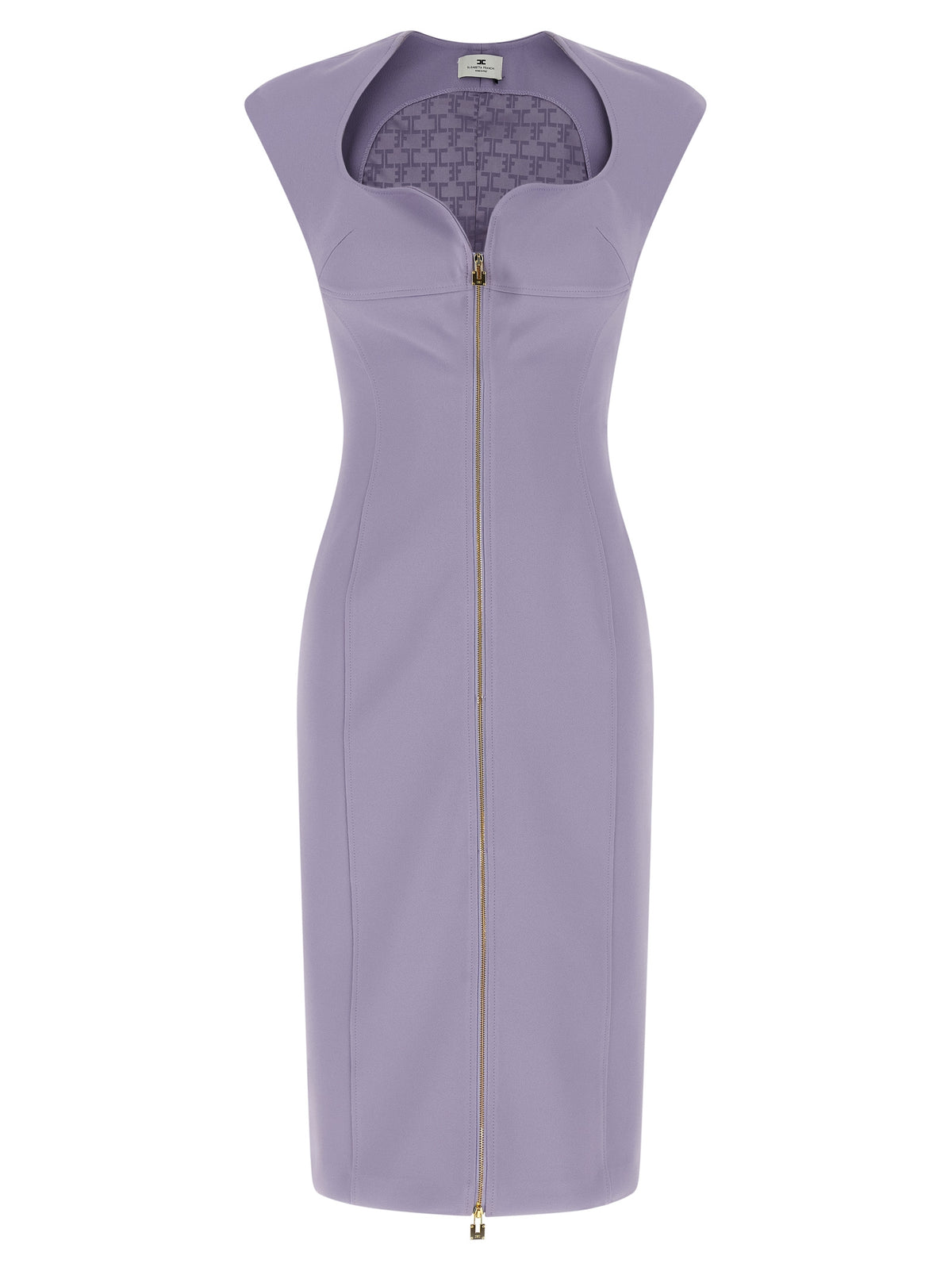 Elisabetta Franchi Purple Polyester Midi Dress