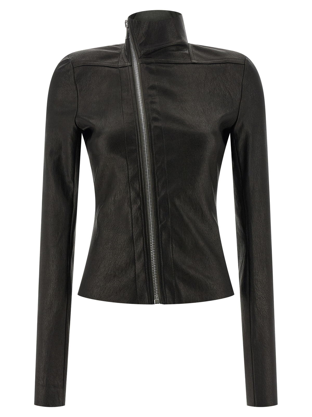 Rick Owens Black Lamb Leather Leather Jacket