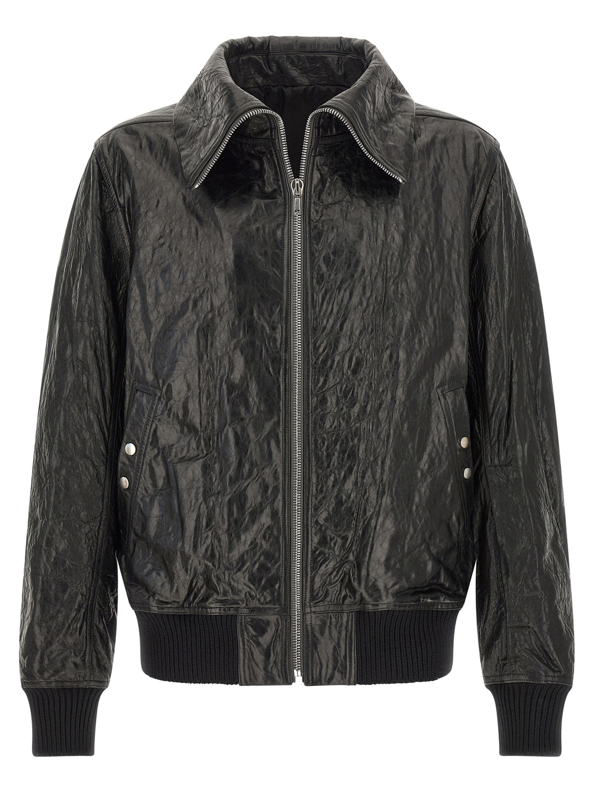 Rick Owens Black Lamb Leather Leather Jacket