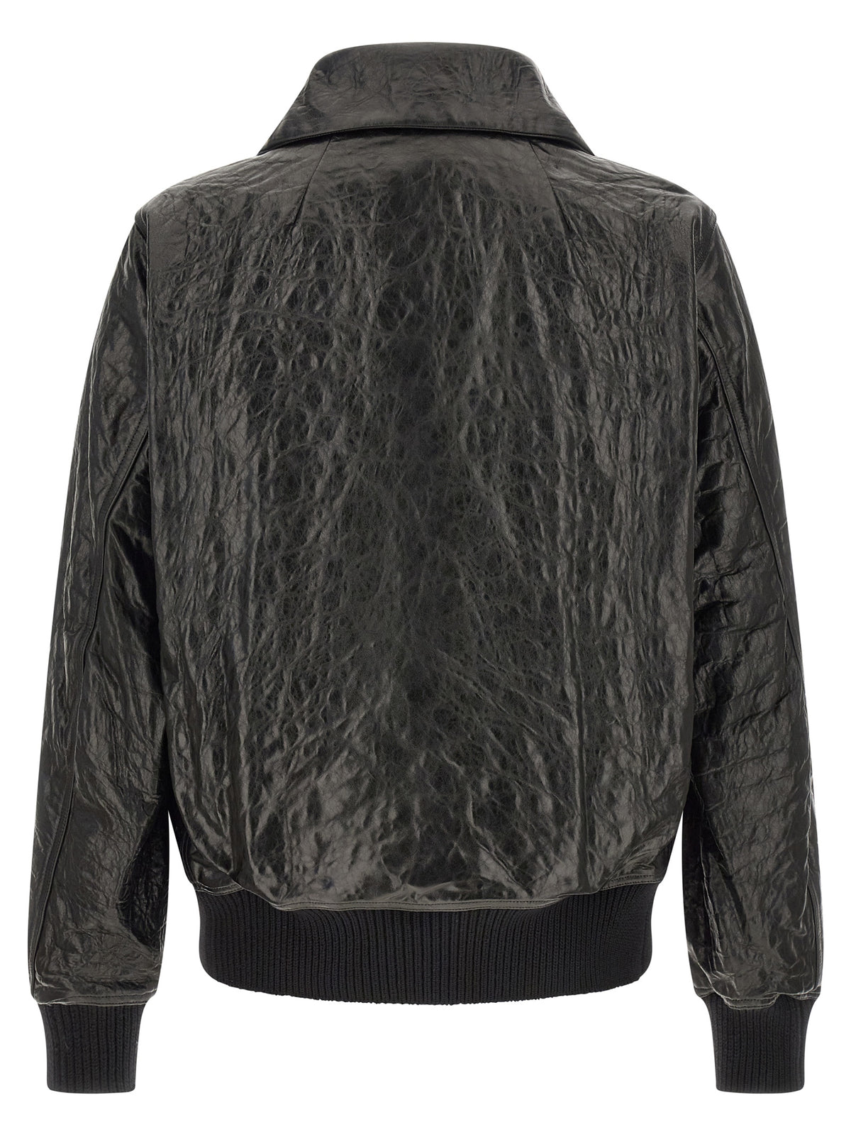 Rick Owens Black Lamb Leather Leather Jacket