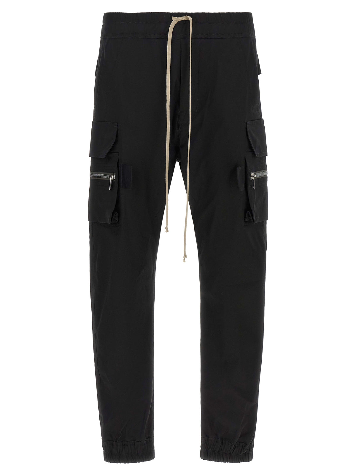 Rick Owens Black Cotton Cargo Pants