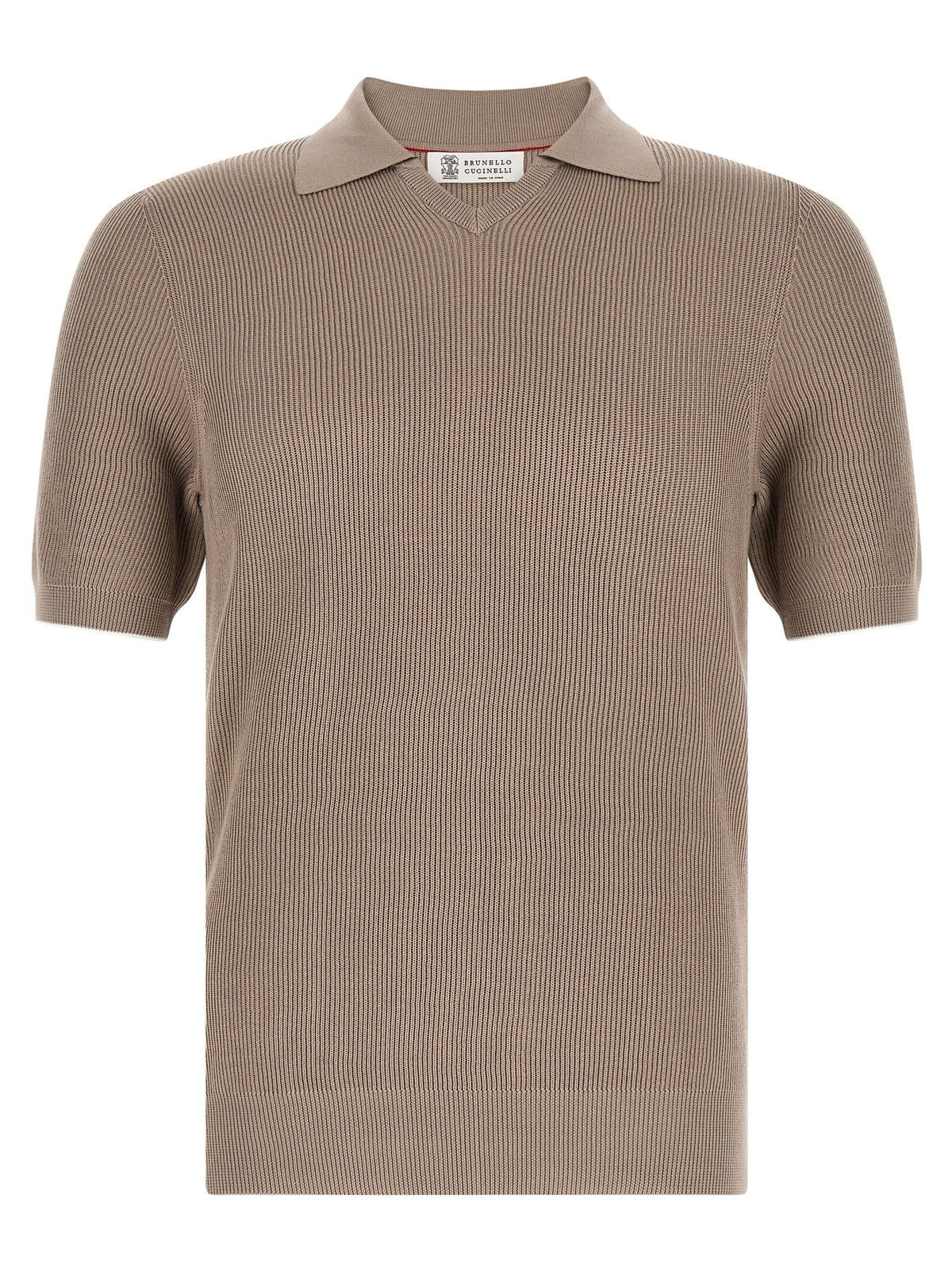 Brunello Cucinelli Brown Cotton Polo Shirt