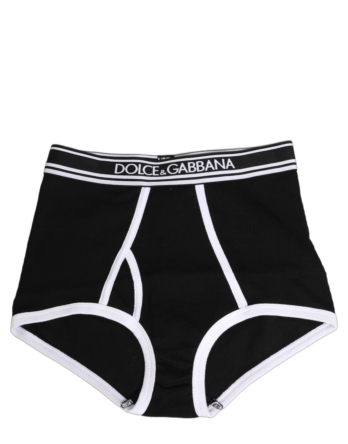 Dolce & Gabbana Black White Logo Waistband Coulotte Panty Underwear
