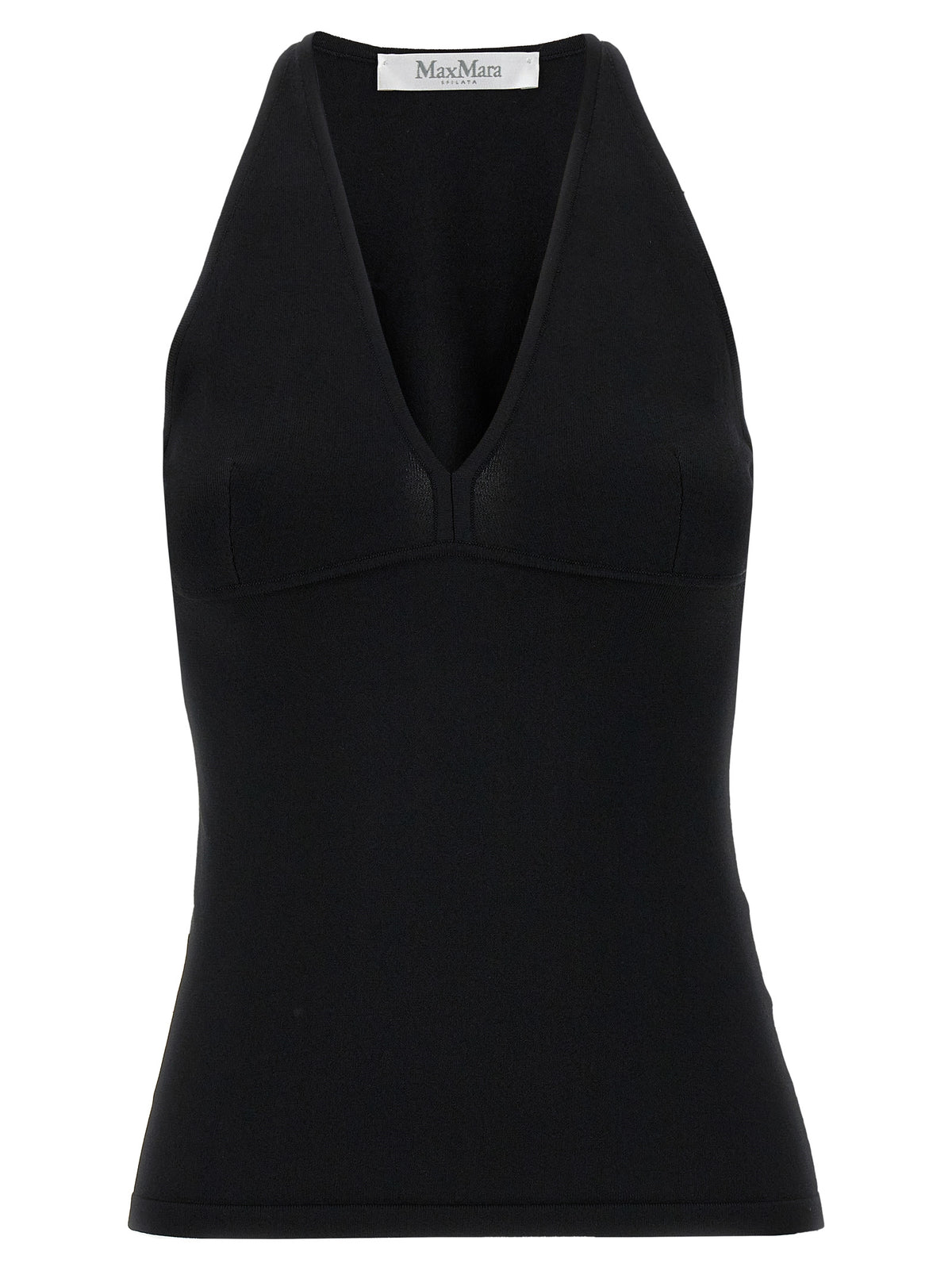Max Mara Black Viscose Sleeveles T-Shirt