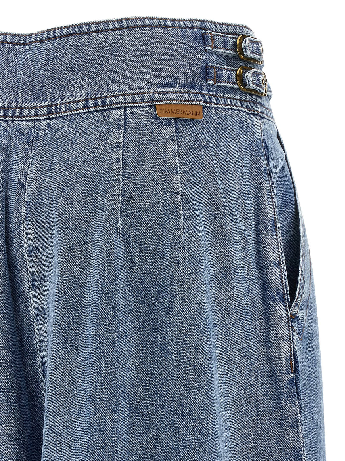 Zimmermann Blue Cotton Cropped Jeans