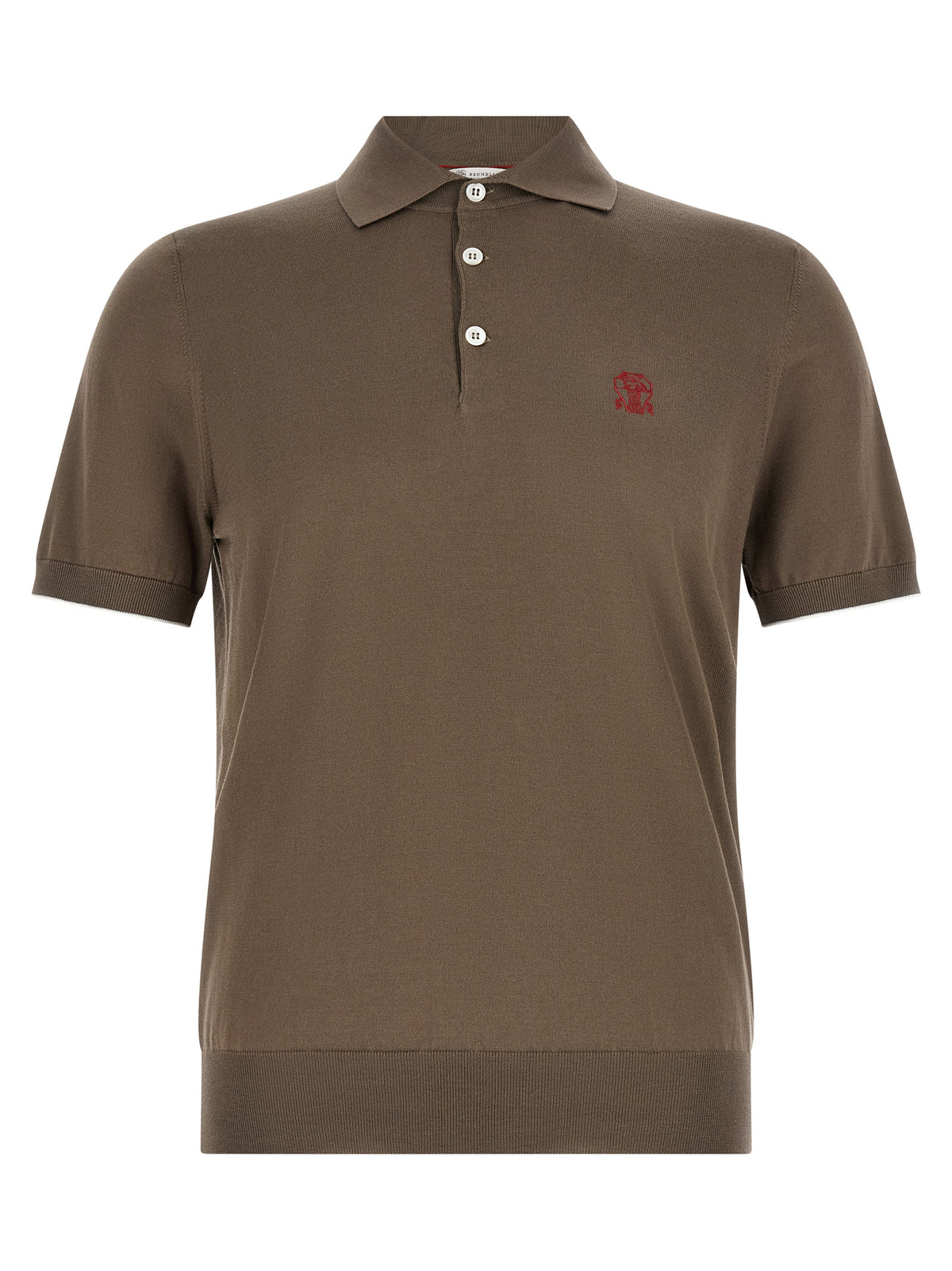 Brunello Cucinelli Brown Cotton Polo Shirt