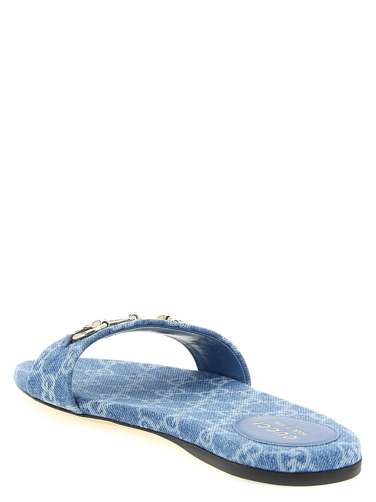 Gucci Blue Cotton Slides