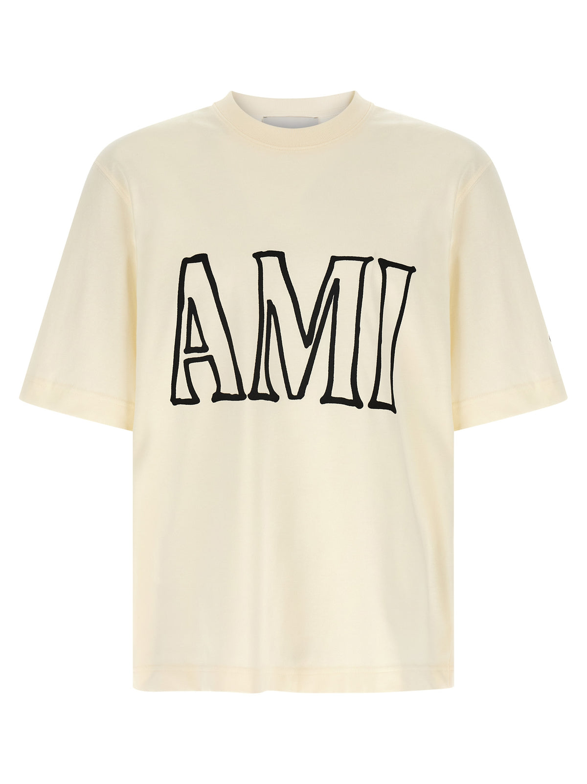 Ami Paris Beige Cotton T-Shirt