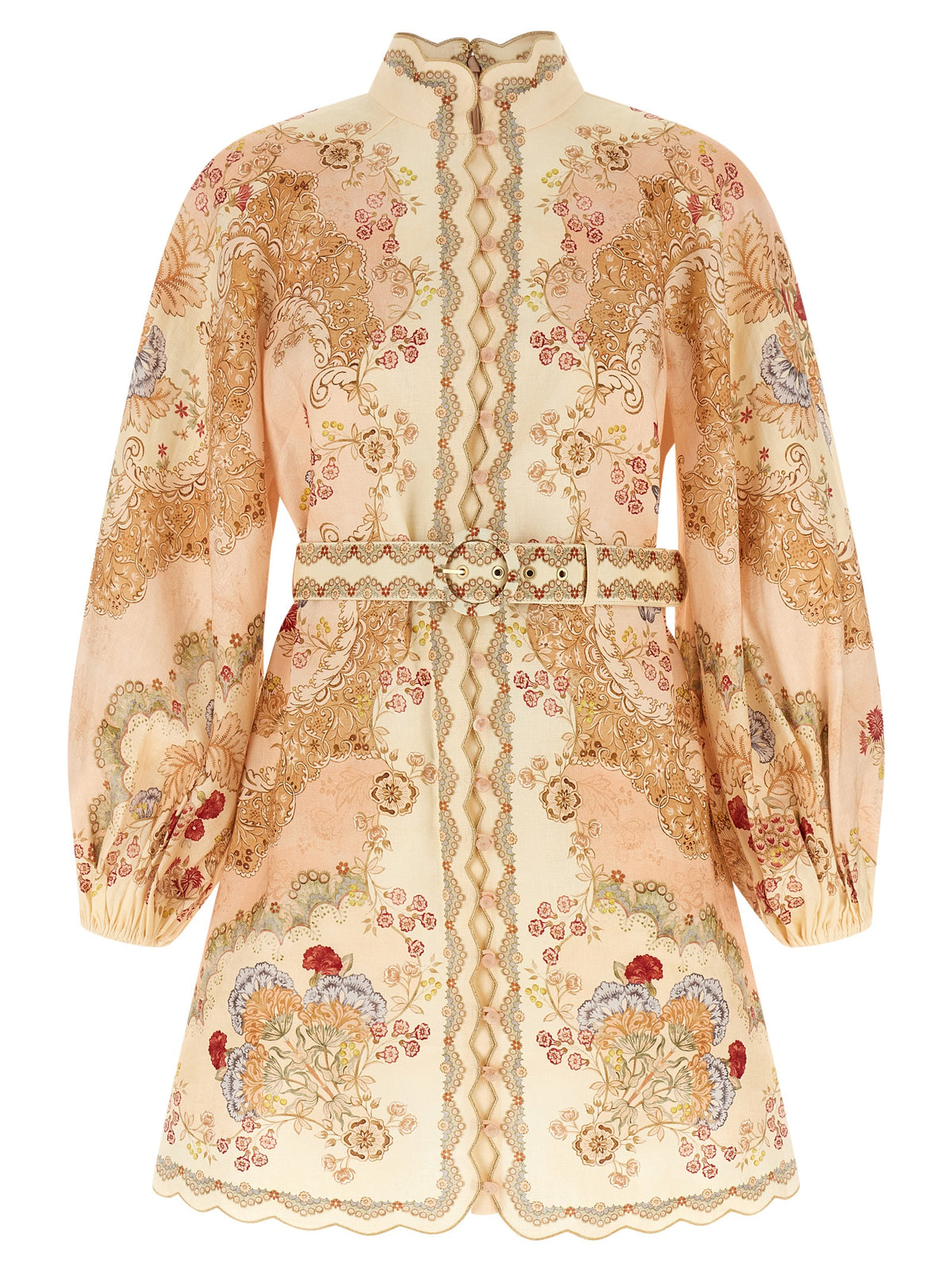 Zimmermann Multicolor Linen Short Dress