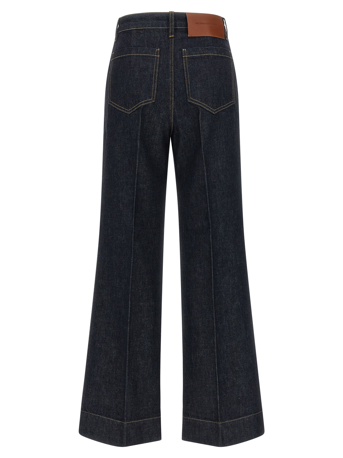 Victoria Beckham Blue Cotton Flared Jeans