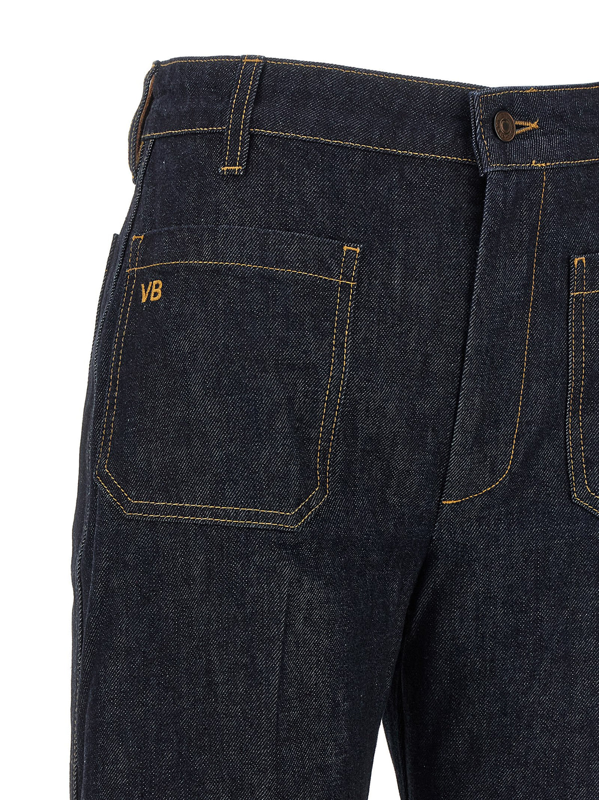Victoria Beckham Blue Cotton Flared Jeans