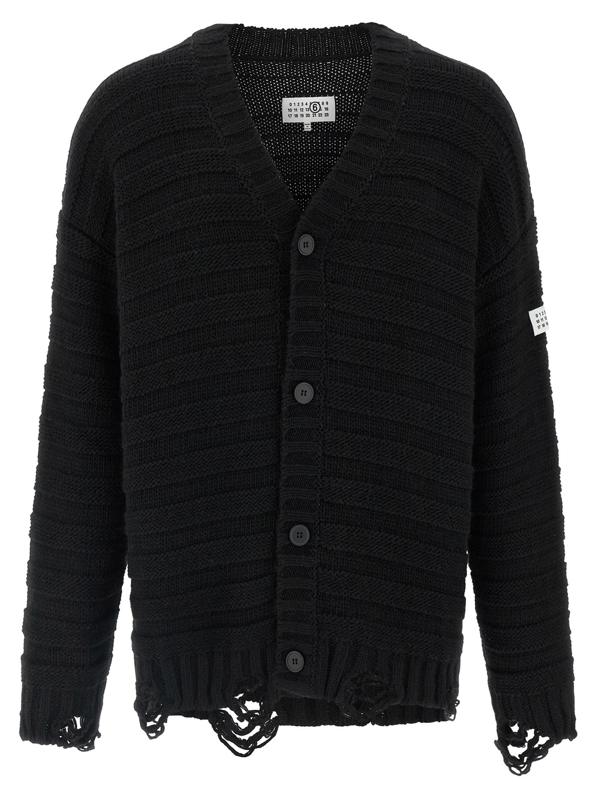 MM6 Maison Margiela Black Virgin Wool Cardigan