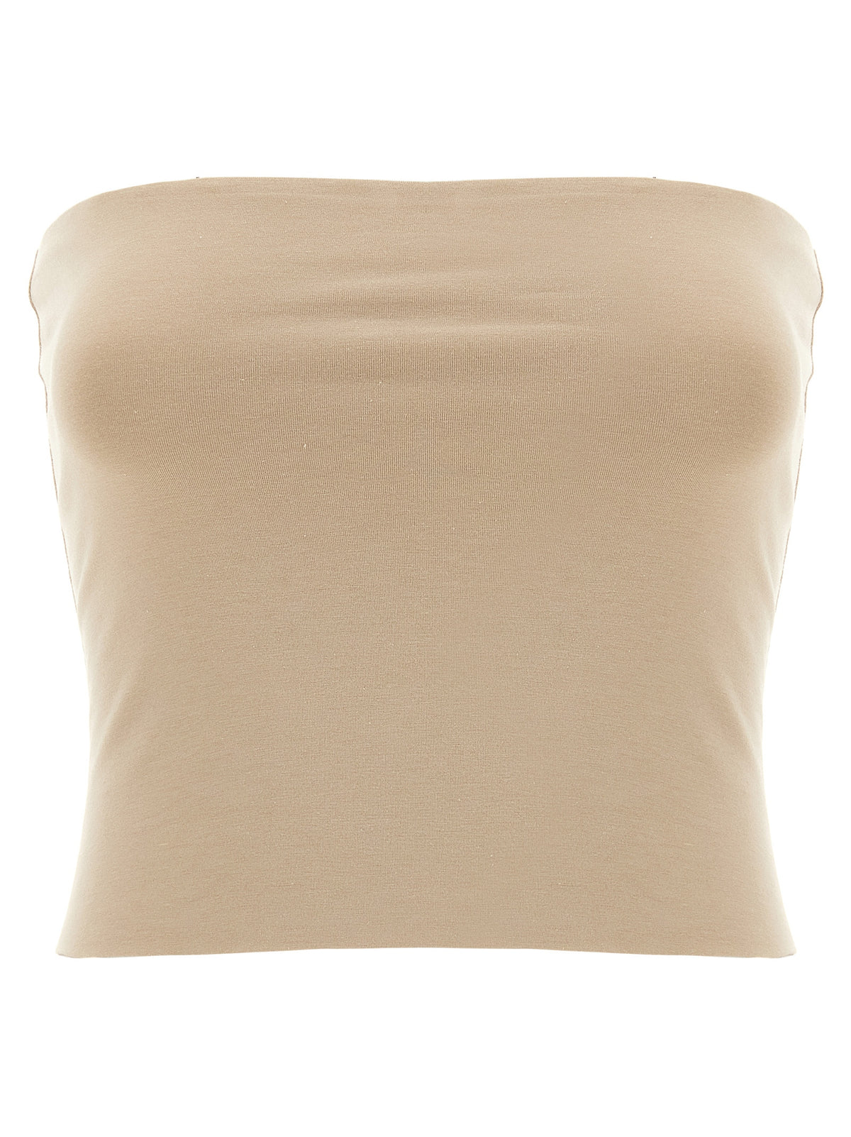 Brunello Cucinelli Beige Cotton Sleeveles T-Shirt