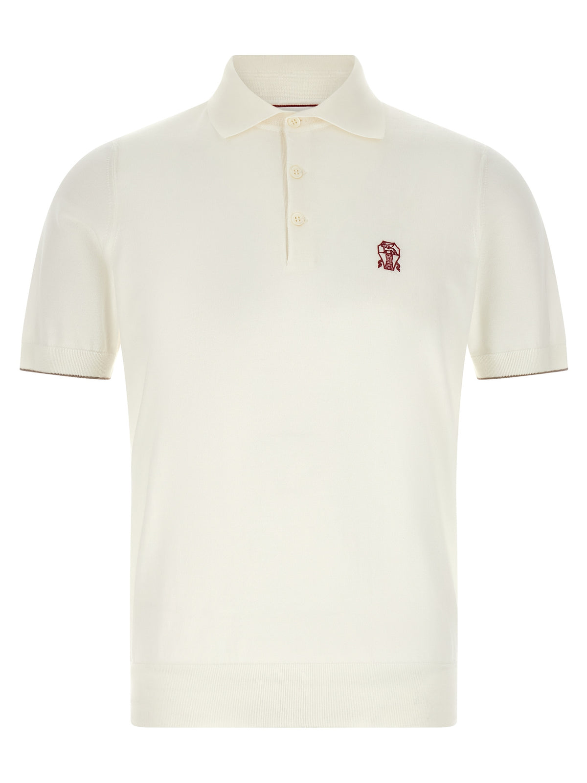 Brunello Cucinelli White Cotton Polo Shirt