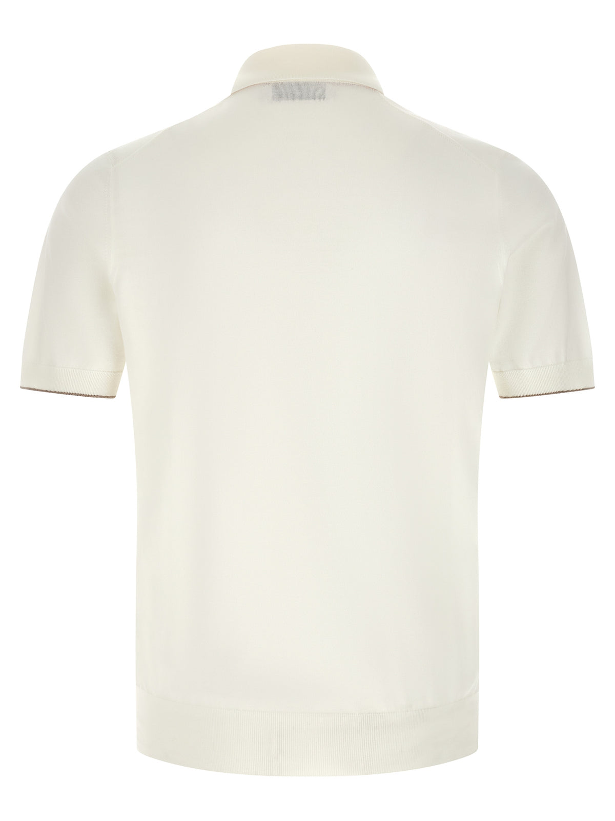 Brunello Cucinelli White Cotton Polo Shirt