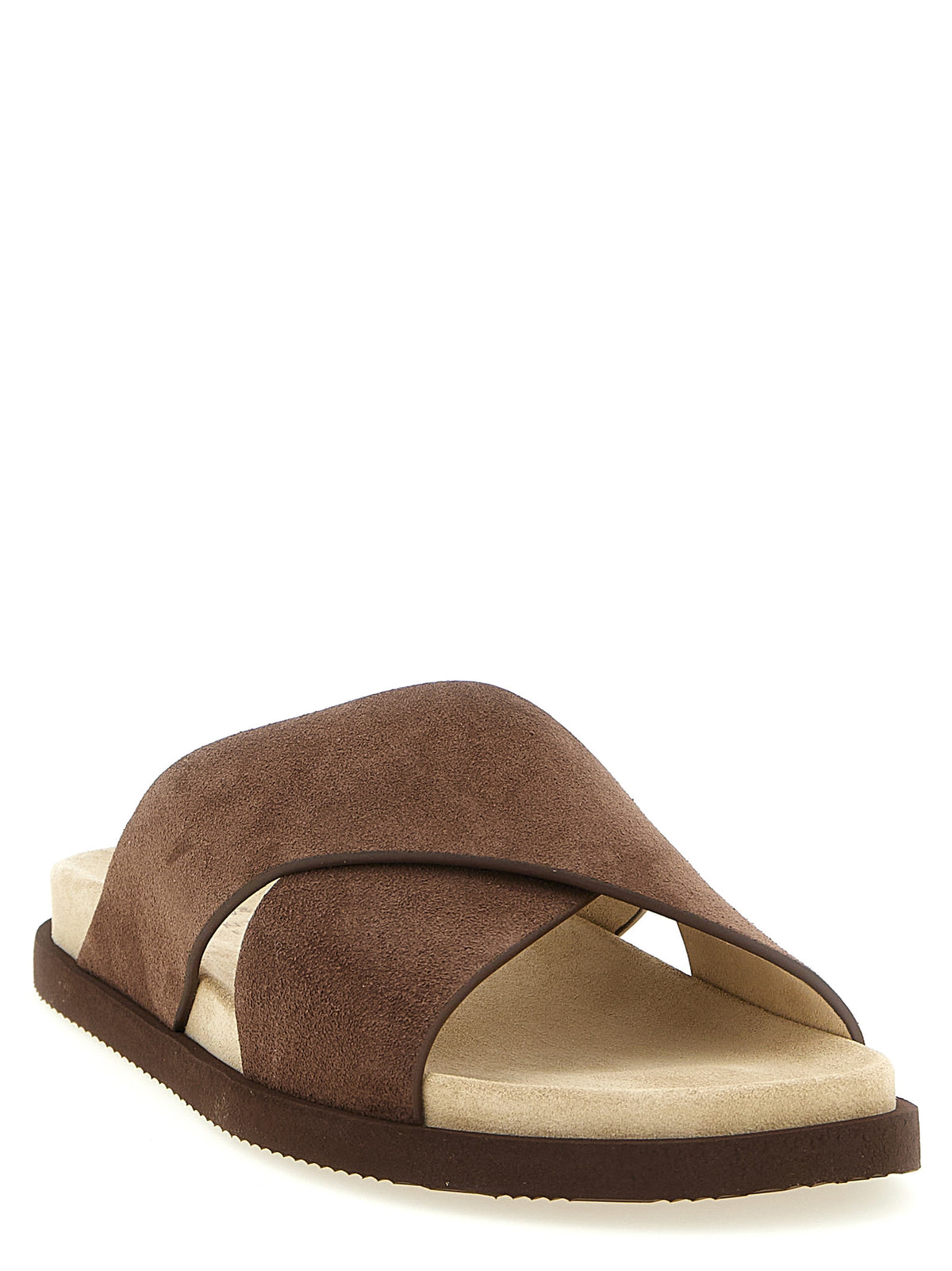 Brunello Cucinelli Brown Calfskin Slides