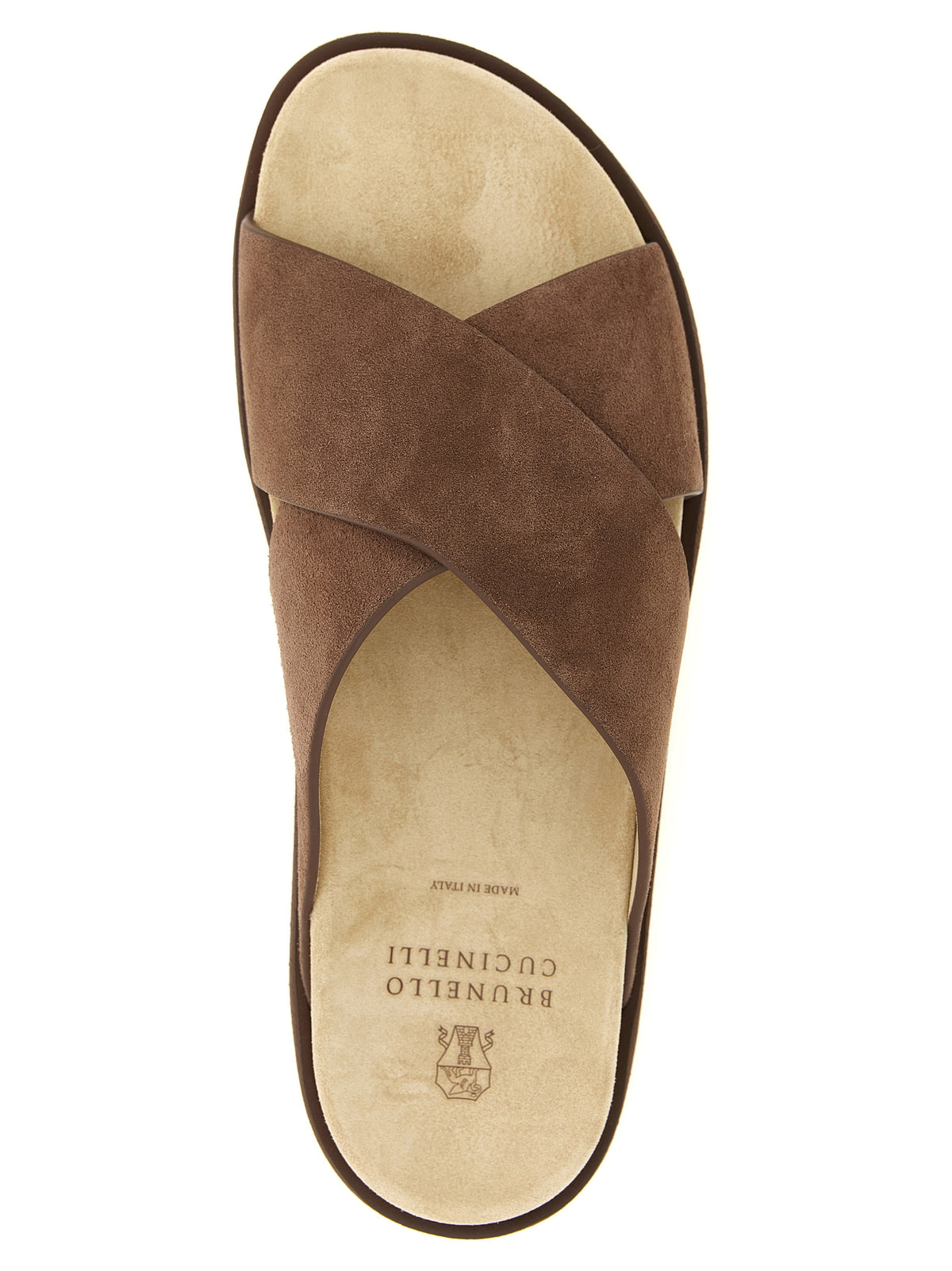 Brunello Cucinelli Brown Calfskin Slides
