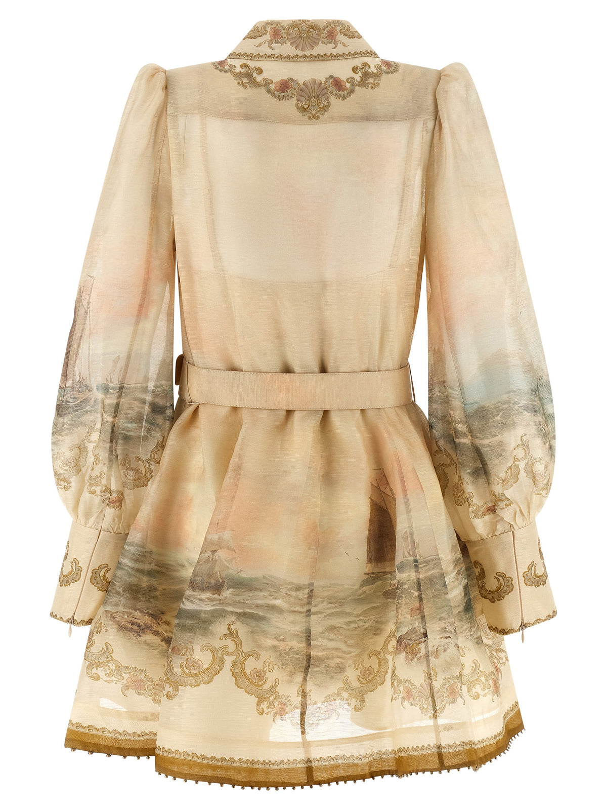 Zimmermann Beige Linen Short Dress