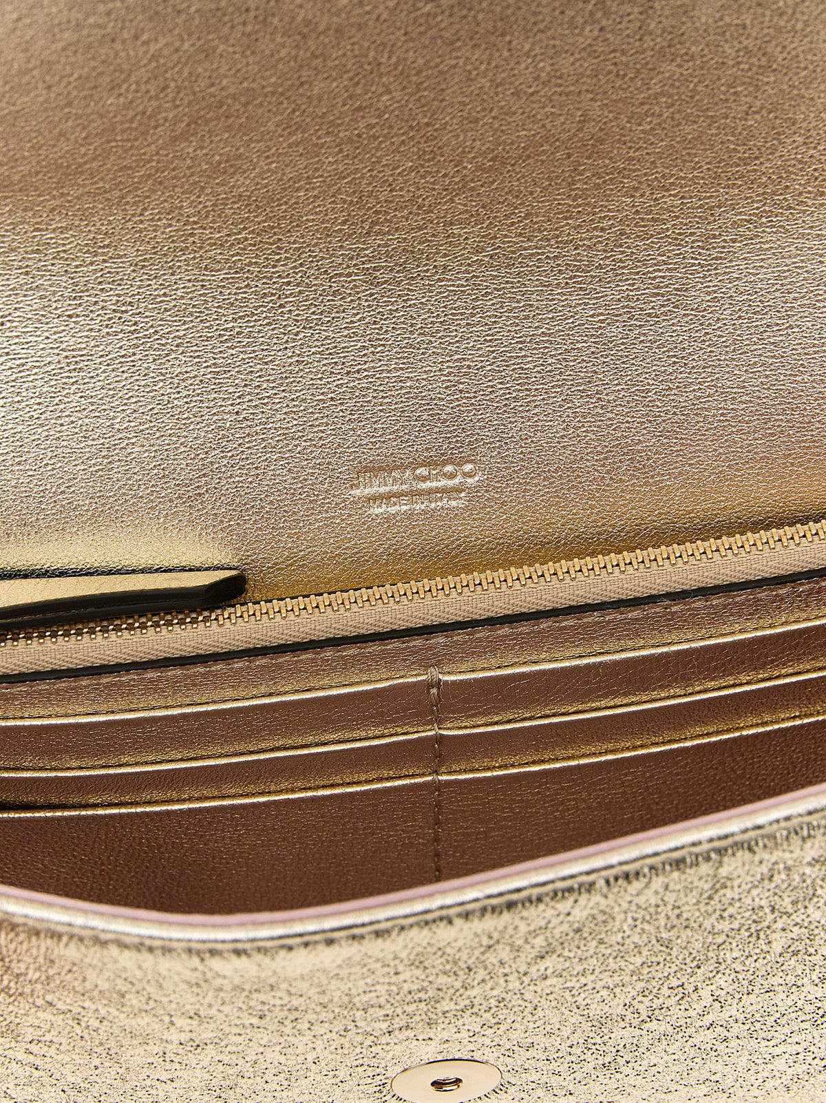 Jimmy Choo Gold Lamb Leather Clutch Bag