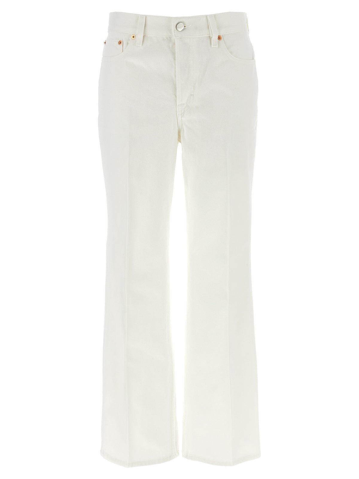 Gucci White Cotton Cropped Jeans