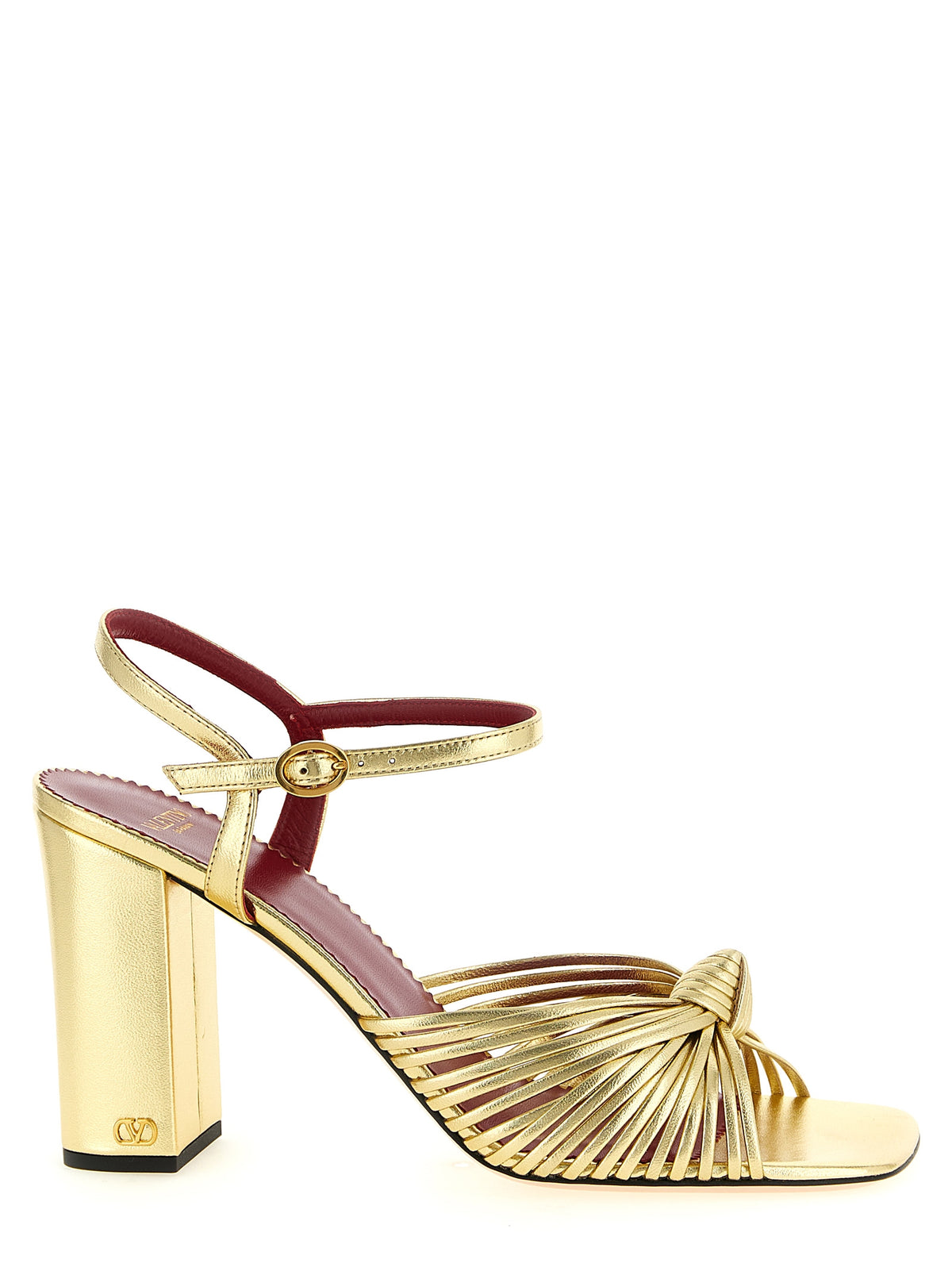 Valentino Garavani Gold Goatskin Stiletto Heel Sandals
