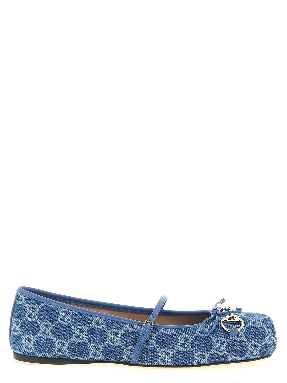 Gucci Blue Cotton Ballet Flats