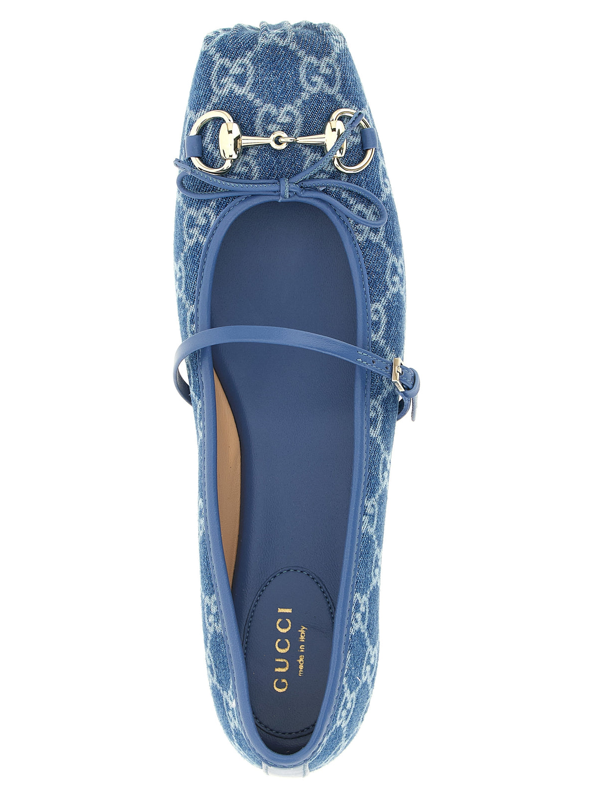Gucci Blue Cotton Ballet Flats
