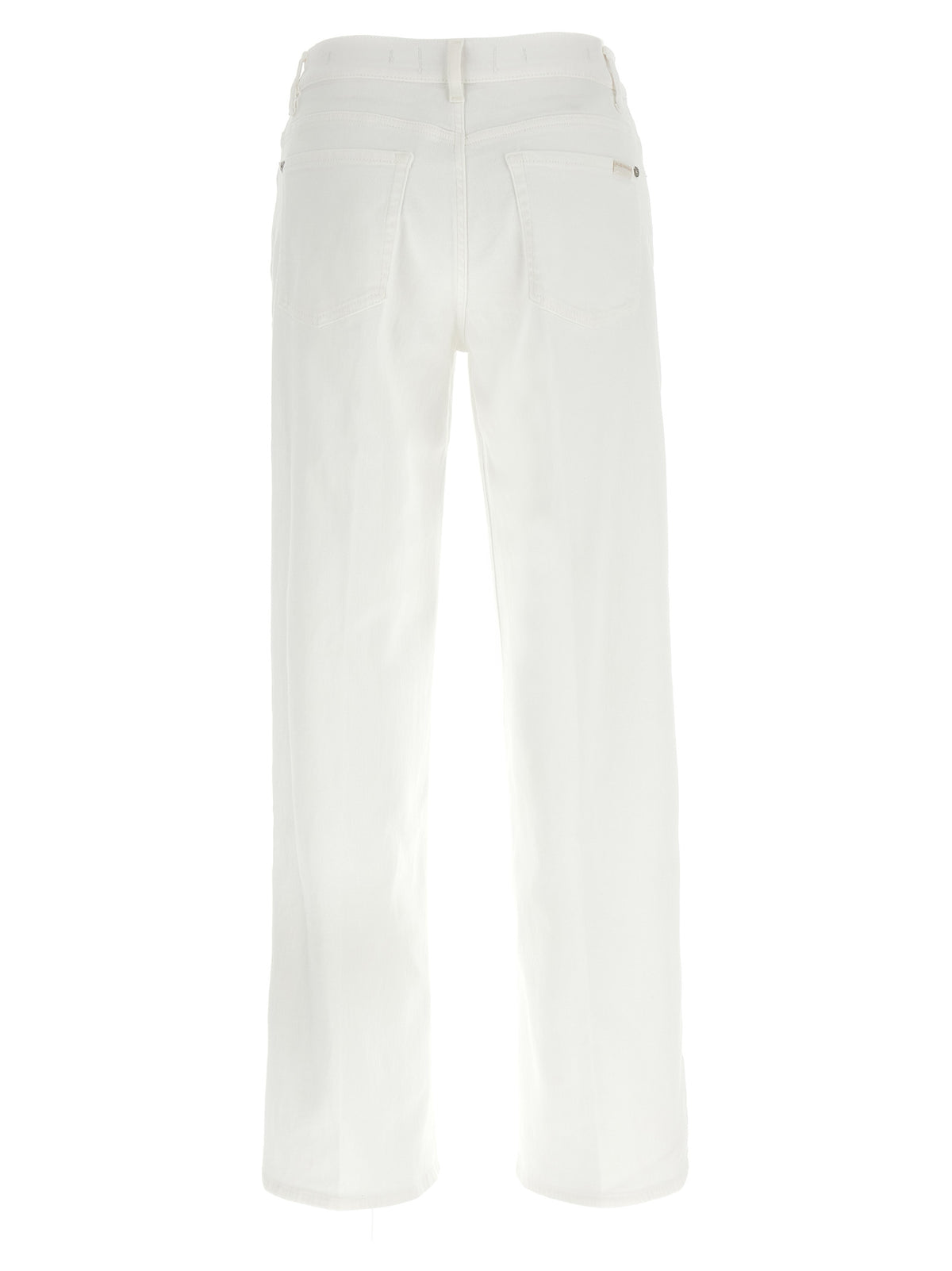 7 For All Mankind White Cotton Straight-Leg Jeans