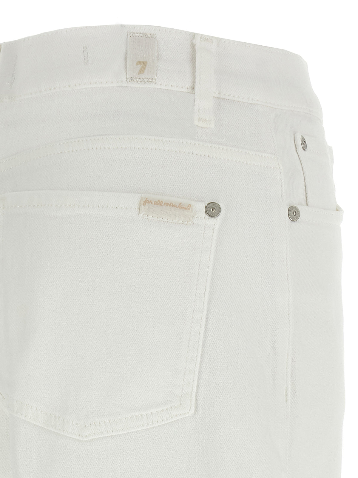 7 For All Mankind White Cotton Straight-Leg Jeans