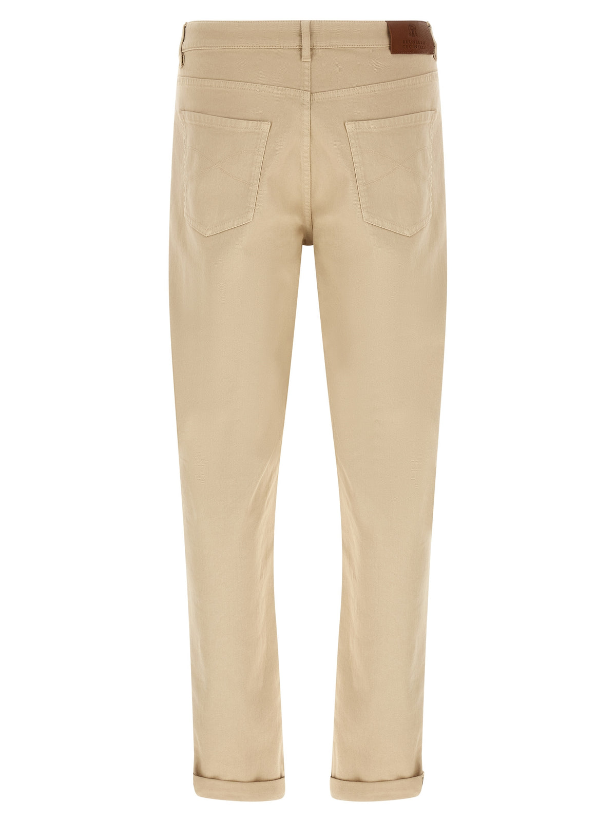 Brunello Cucinelli Beige Cotton Tapered Jeans