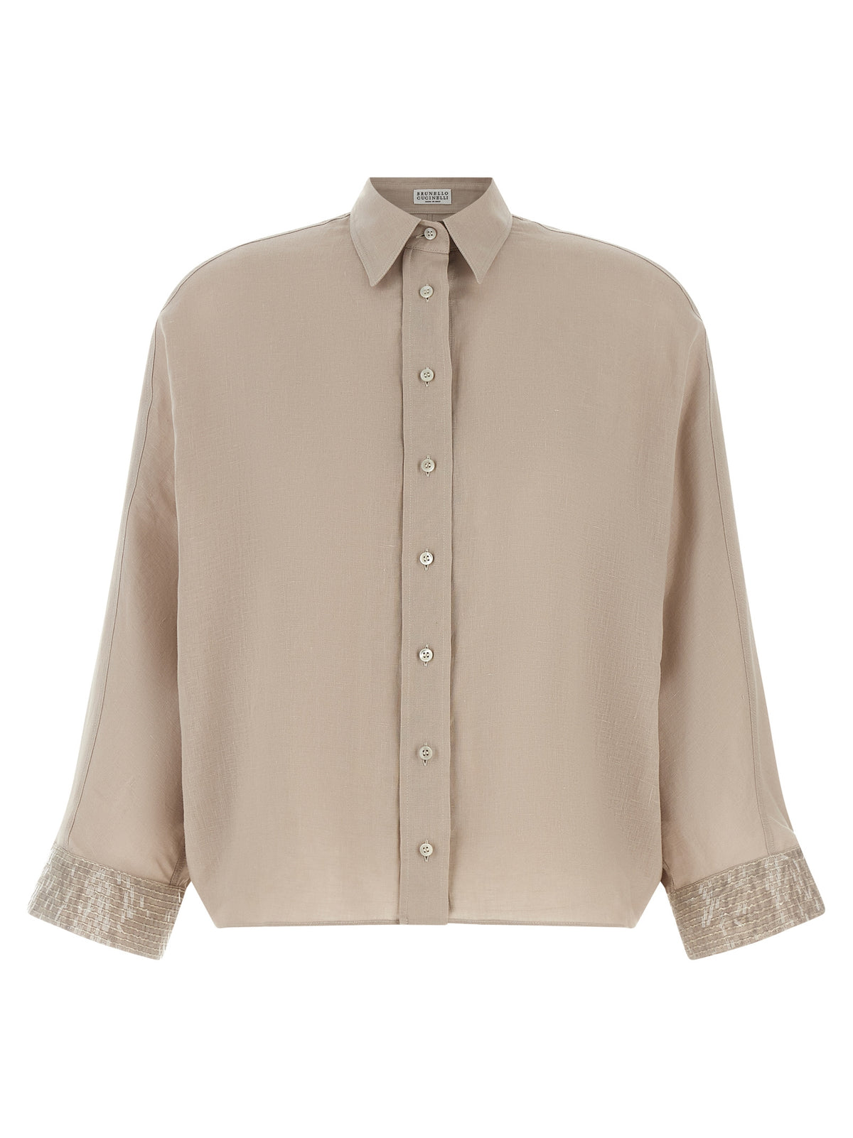 Brunello Cucinelli Beige Linen Blouse