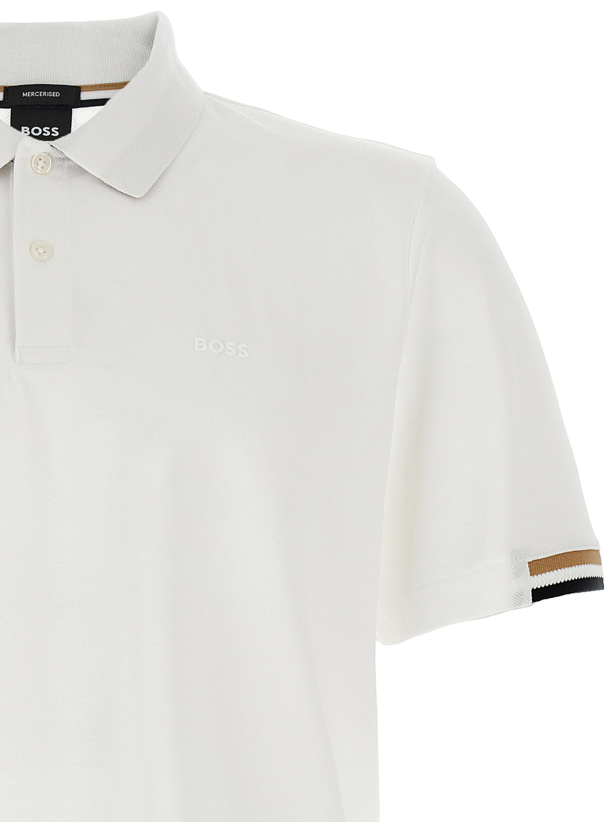 Hugo Boss White Cotton Polo Shirt