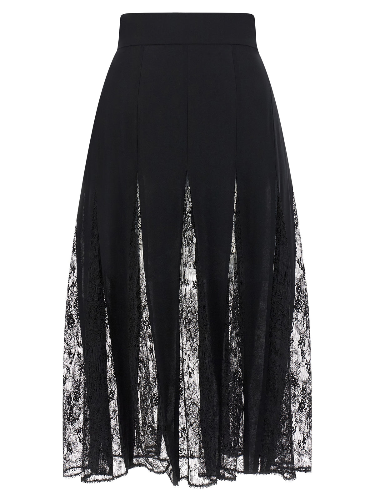 Dolce & Gabbana Black Silk Midi Skirt