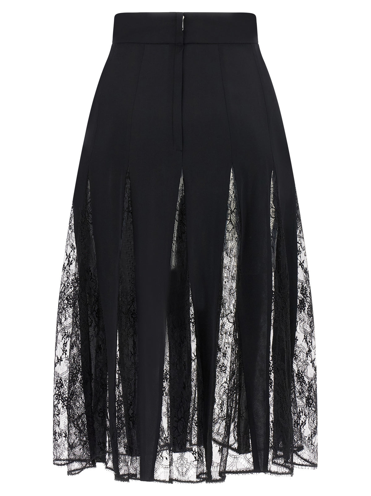 Dolce & Gabbana Black Silk Midi Skirt