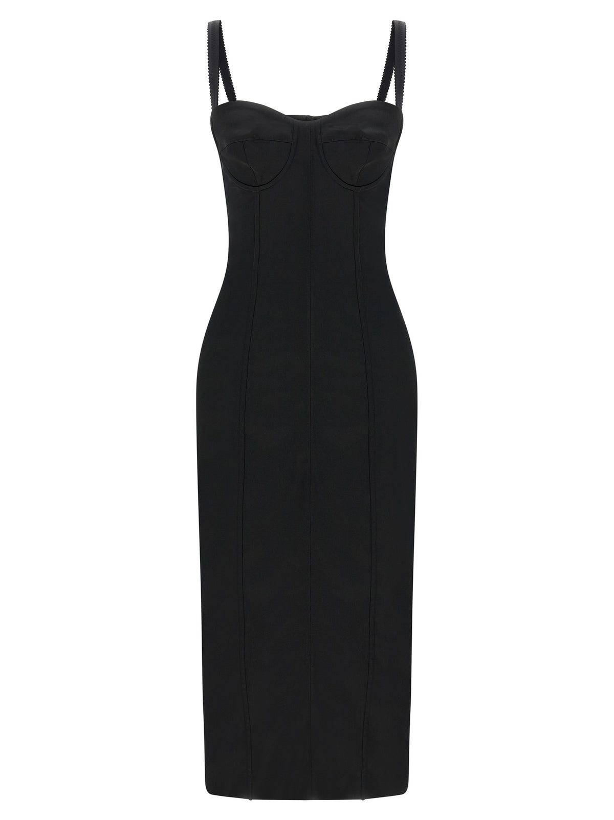 Dolce & Gabbana Black Acetate Midi Dress
