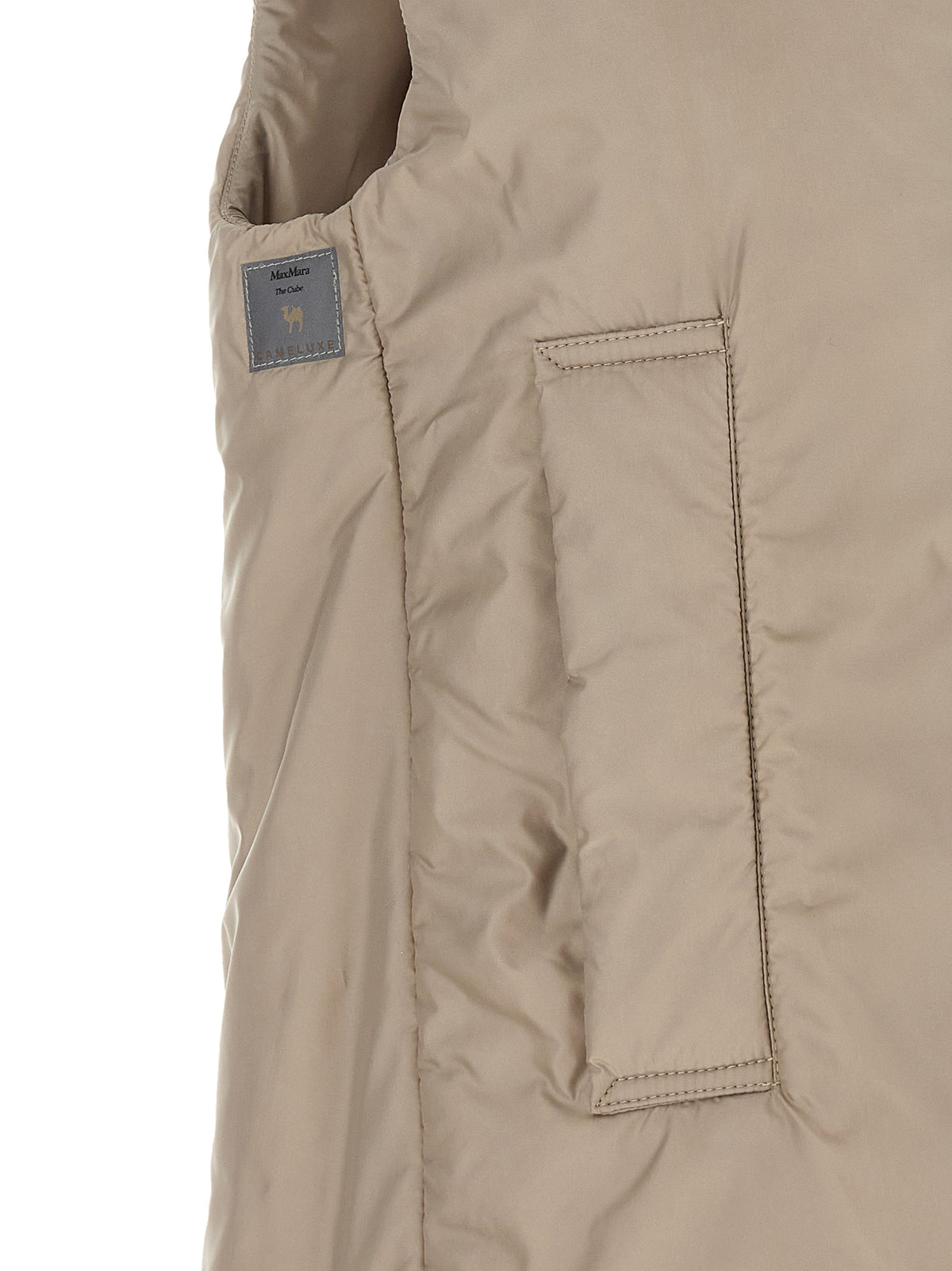 Max Mara Beige Polyester Sleeveless Jacket