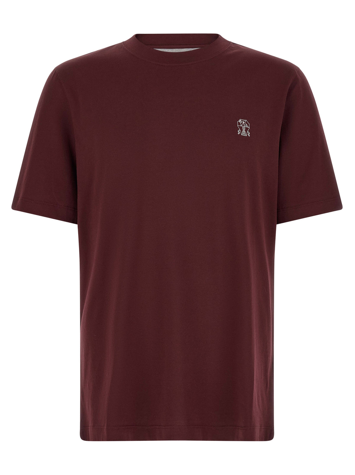 Brunello Cucinelli Bordeaux Cotton T-Shirt